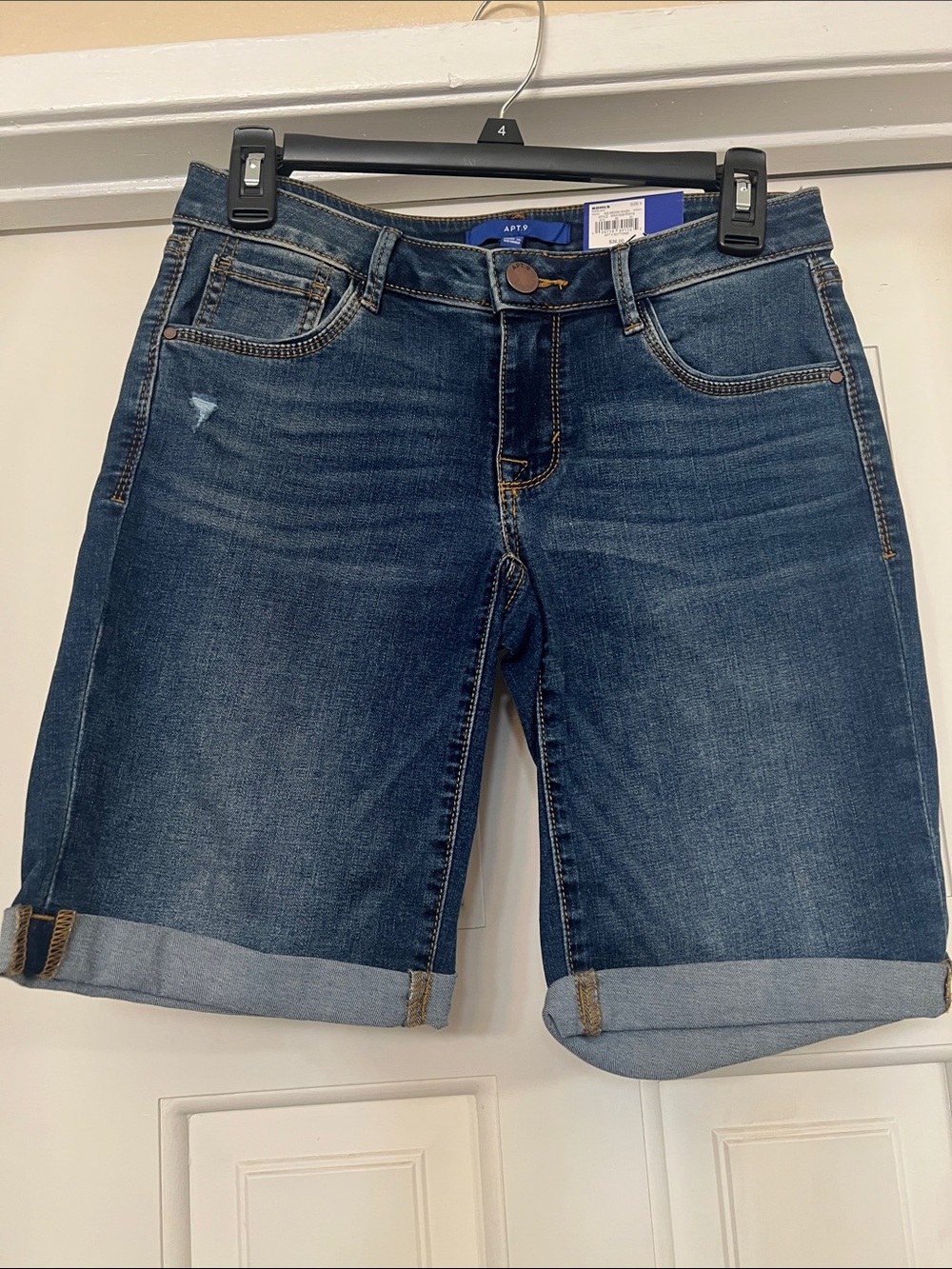 Apt. 9 Indigo Roll-Cuff Denim Bermuda Shorts